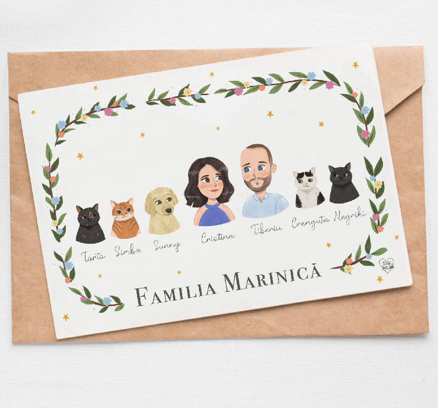 Ilustratie membrii familiei