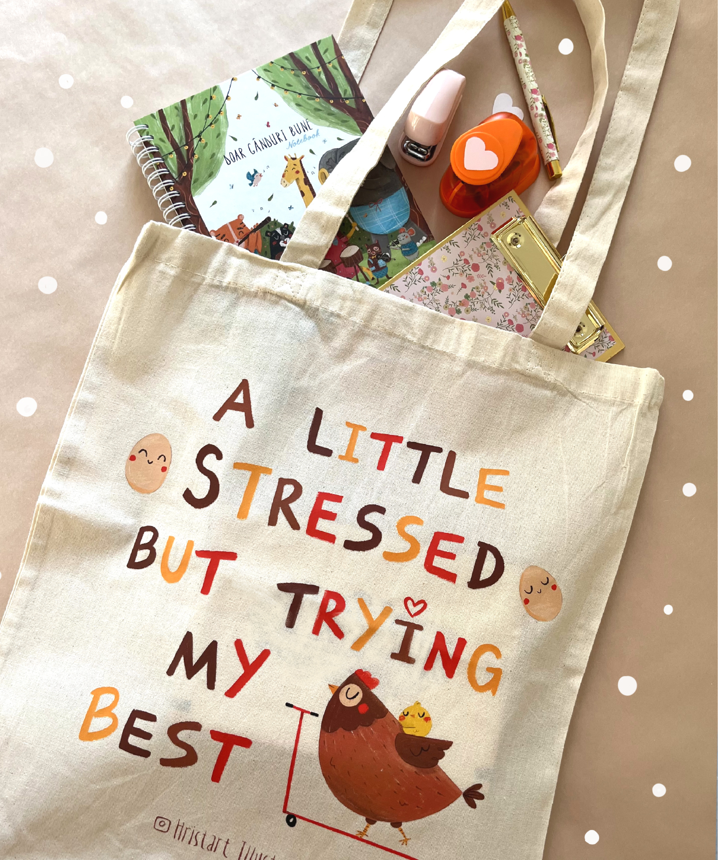 Totebag "A Little stressed, but trying my Best" - imagine 3
