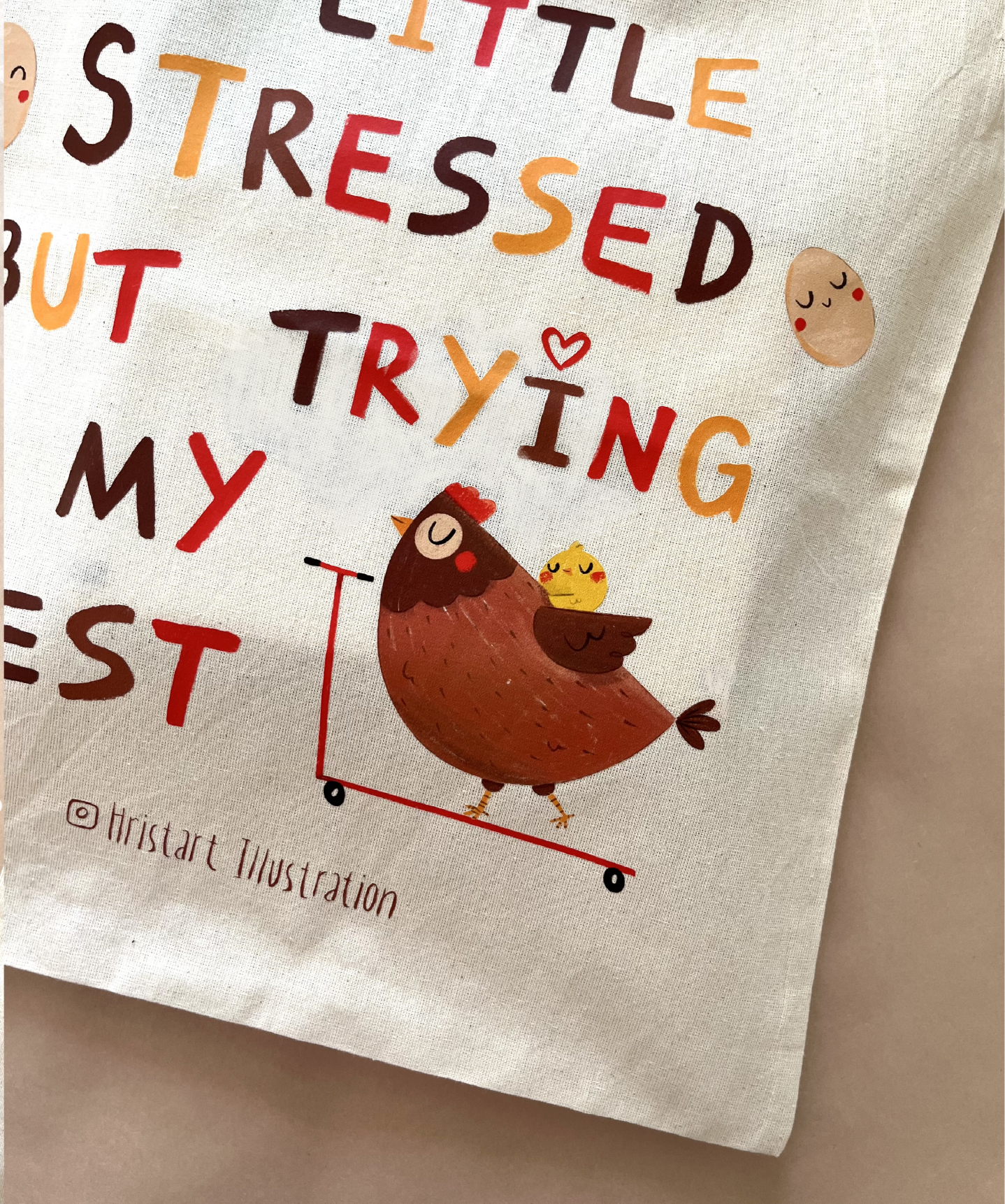 Totebag "A Little stressed, but trying my Best" - imagine 2