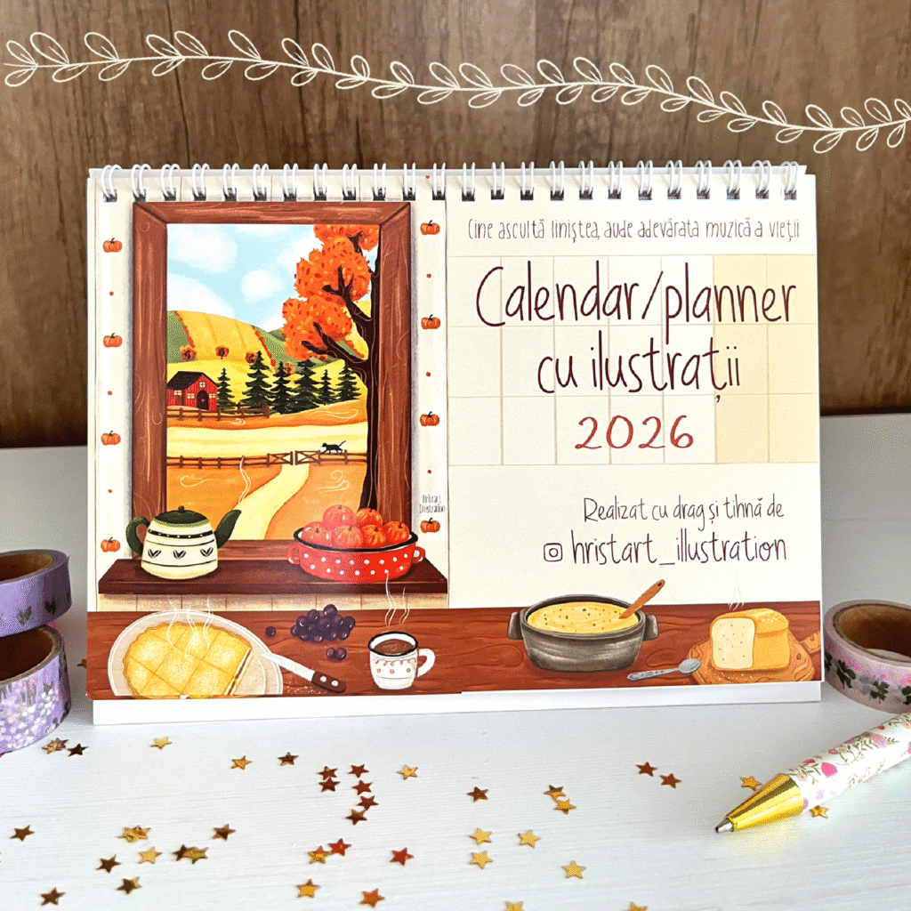Planner Birou 2026 – ilustrații rustice - imagine 8
