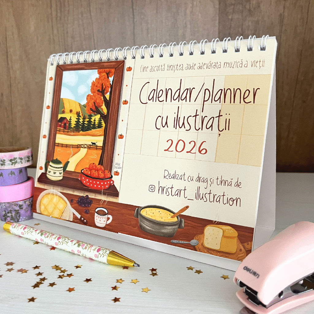 Planner Birou 2026 – ilustrații rustice - imagine 3