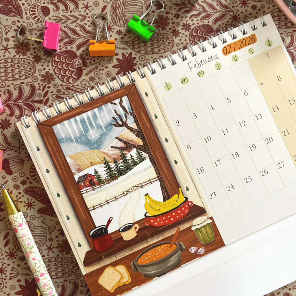 Planner Birou 2026 – ilustrații rustice